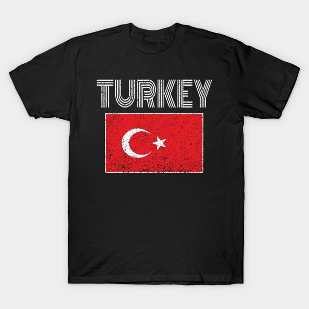 Turkey National Flag Distressed Turkish Country Gift T-Shirt by Grabitees